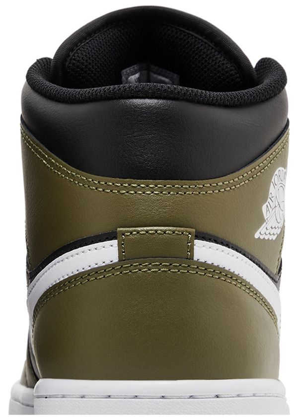 Jordan 1 Mid Black White Olive