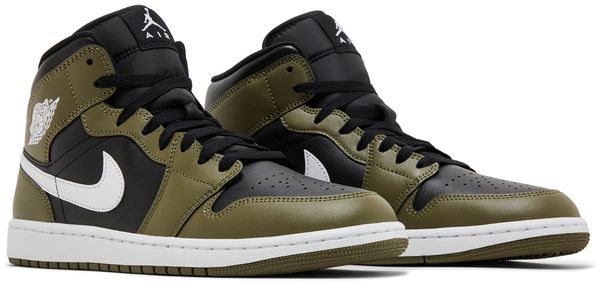 Jordan 1 Mid Black White Olive