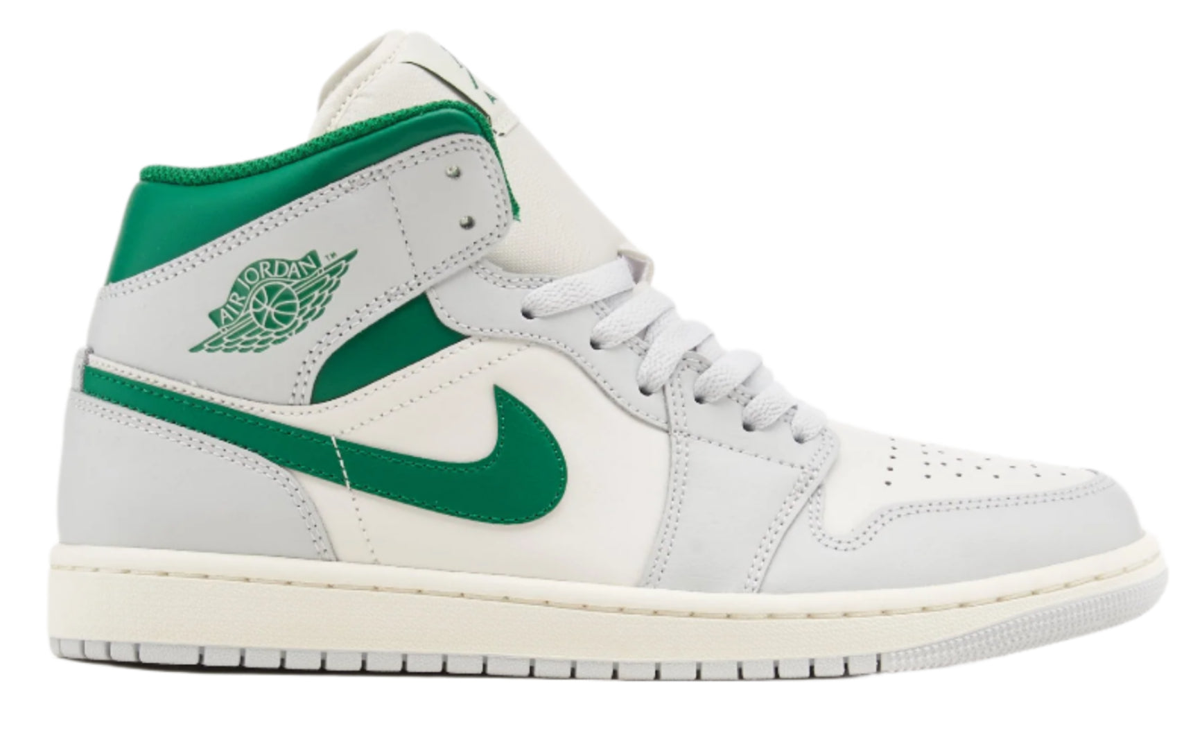 Jordan 1 Mid White Pure Platinum Pine Green