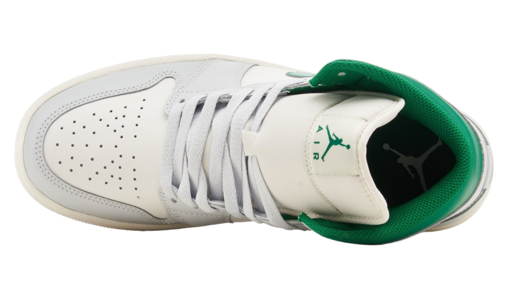 Jordan 1 Mid White Pure Platinum Pine Green