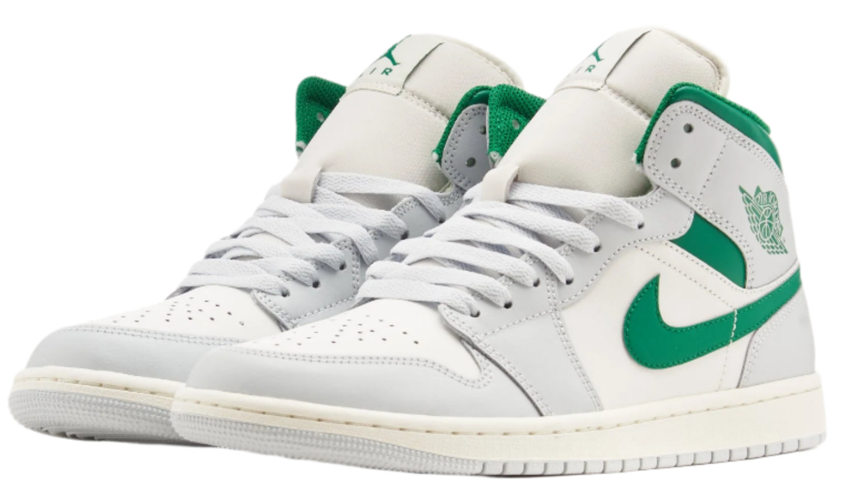 Jordan 1 Mid White Pure Platinum Pine Green