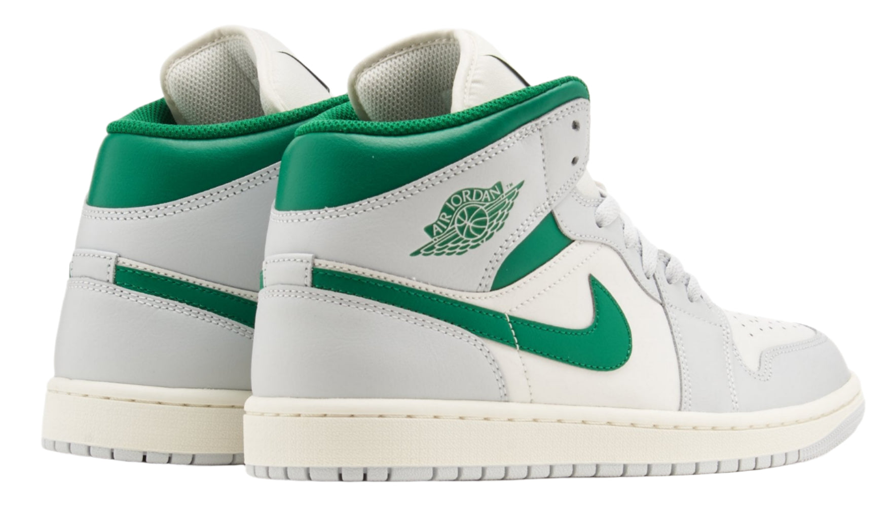 Jordan 1 Mid White Pure Platinum Pine Green