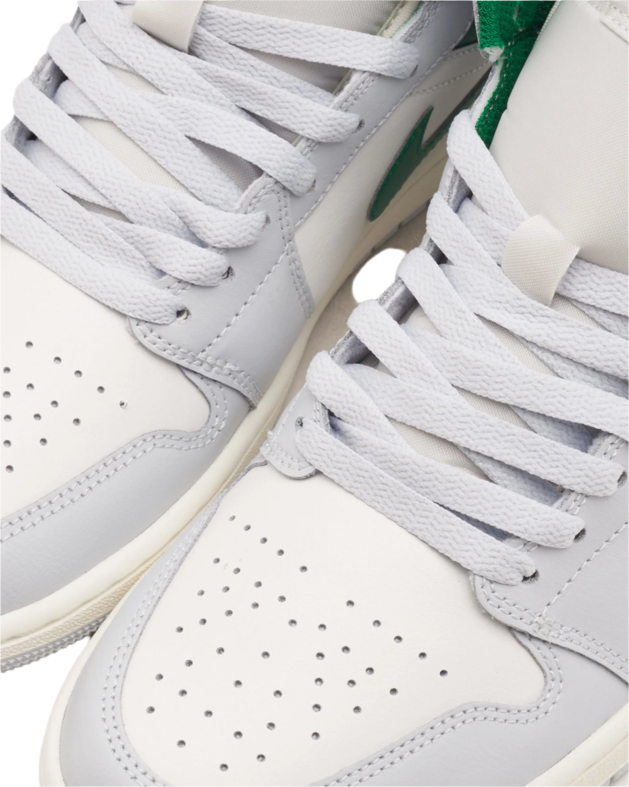 Jordan 1 Mid White Pure Platinum Pine Green