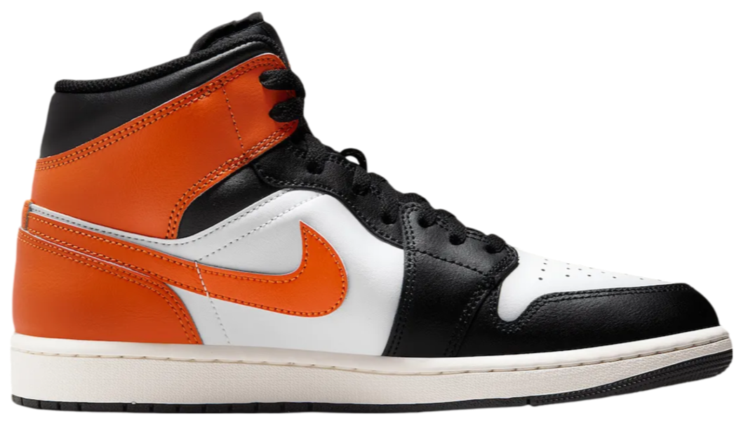 Jordan 1 Mid Black Toe Starfish