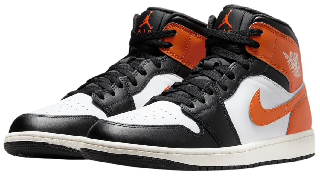Jordan 1 Mid Black Toe Starfish