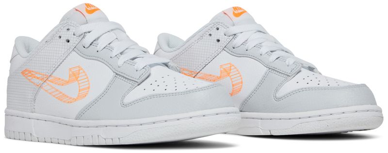 Nike Dunk Low SE 3D Swoosh Pure Platinum Total Orange (GS)