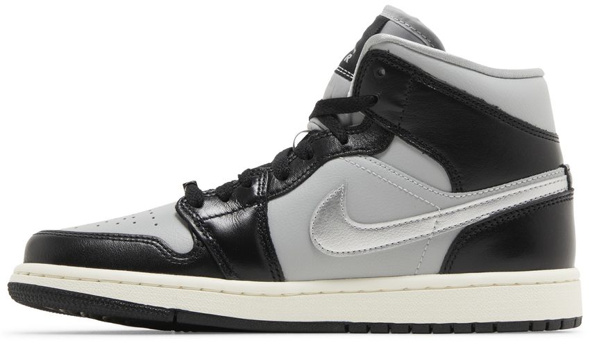 Jordan 1 Mid SE Black Metallic Silver (Women's)