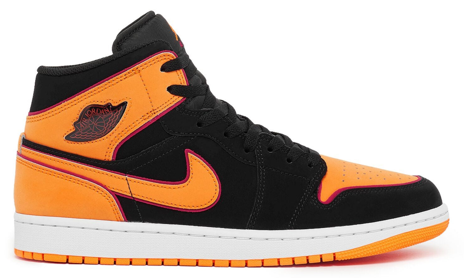 Jordan 1 Mid Fat Tongue Black Orange
