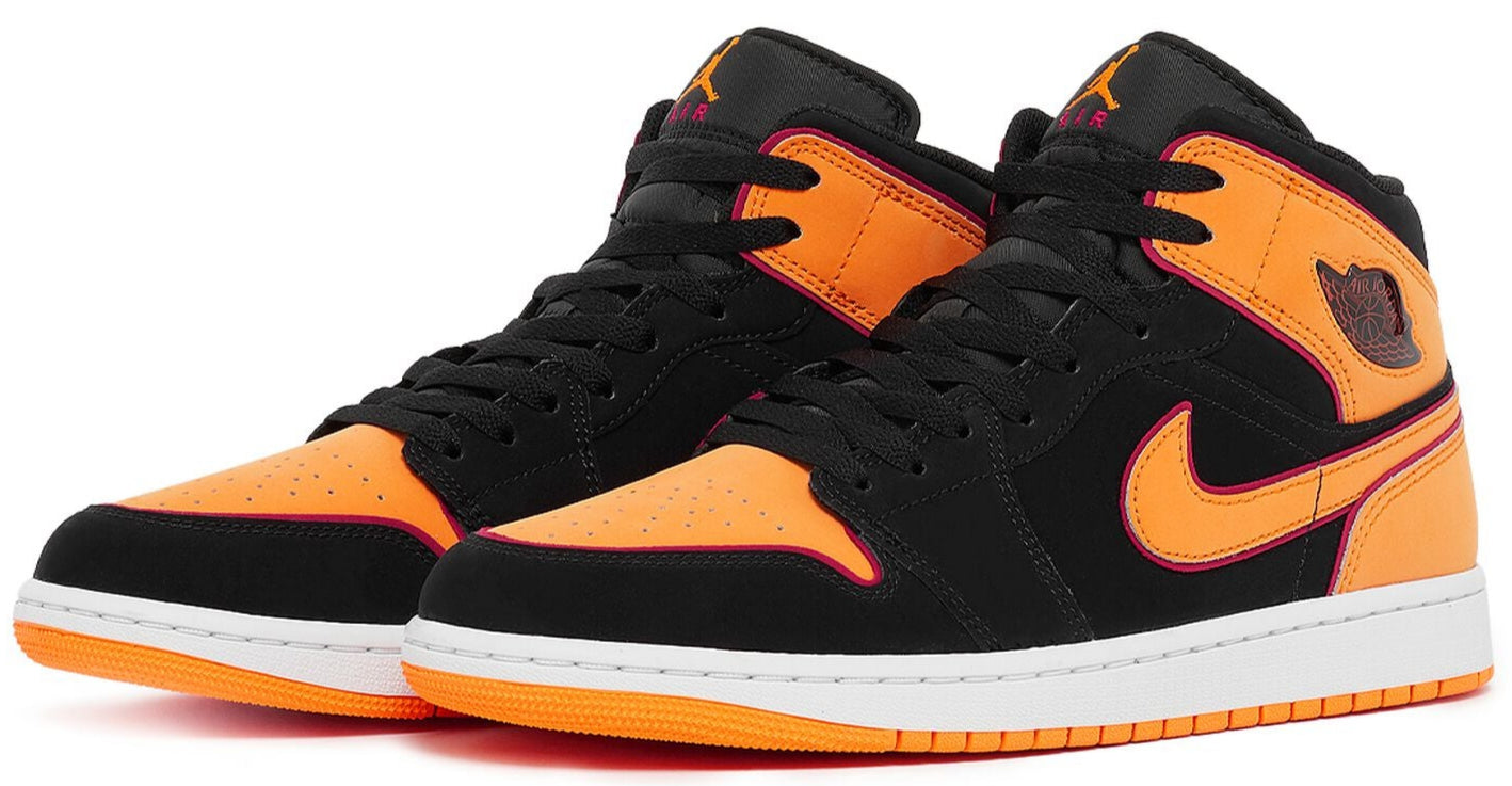 Jordan 1 Mid Fat Tongue Black Orange