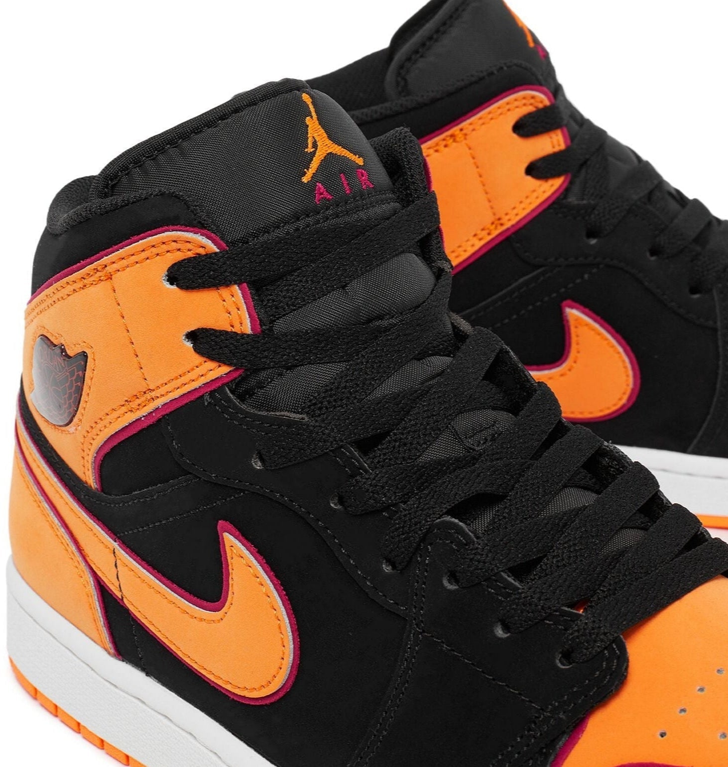 Jordan 1 Mid Fat Tongue Black Orange