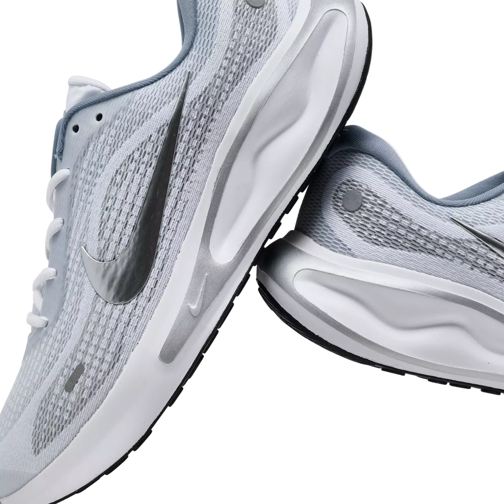 Nike Journey Run White Black Ashen Slate Metallic Silver