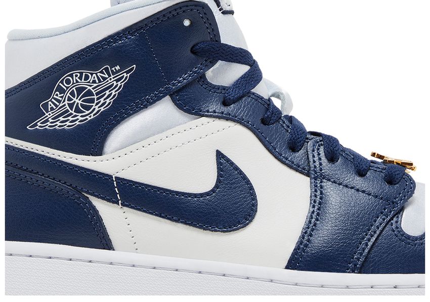 Jordan 1 Mid Football Grey White Midnight Navy (Women's)