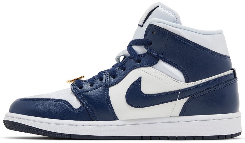 Jordan 1 Mid Football Grey White Midnight Navy (Women's)