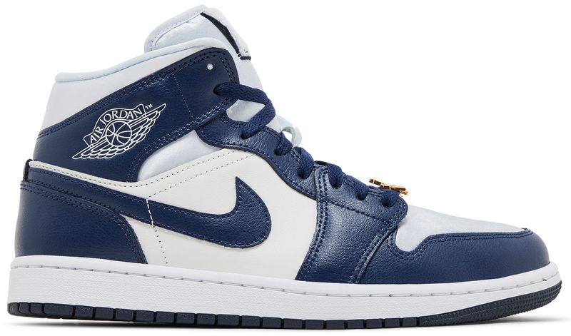 Jordan 1 Mid Football Grey White Midnight Navy (Women's)