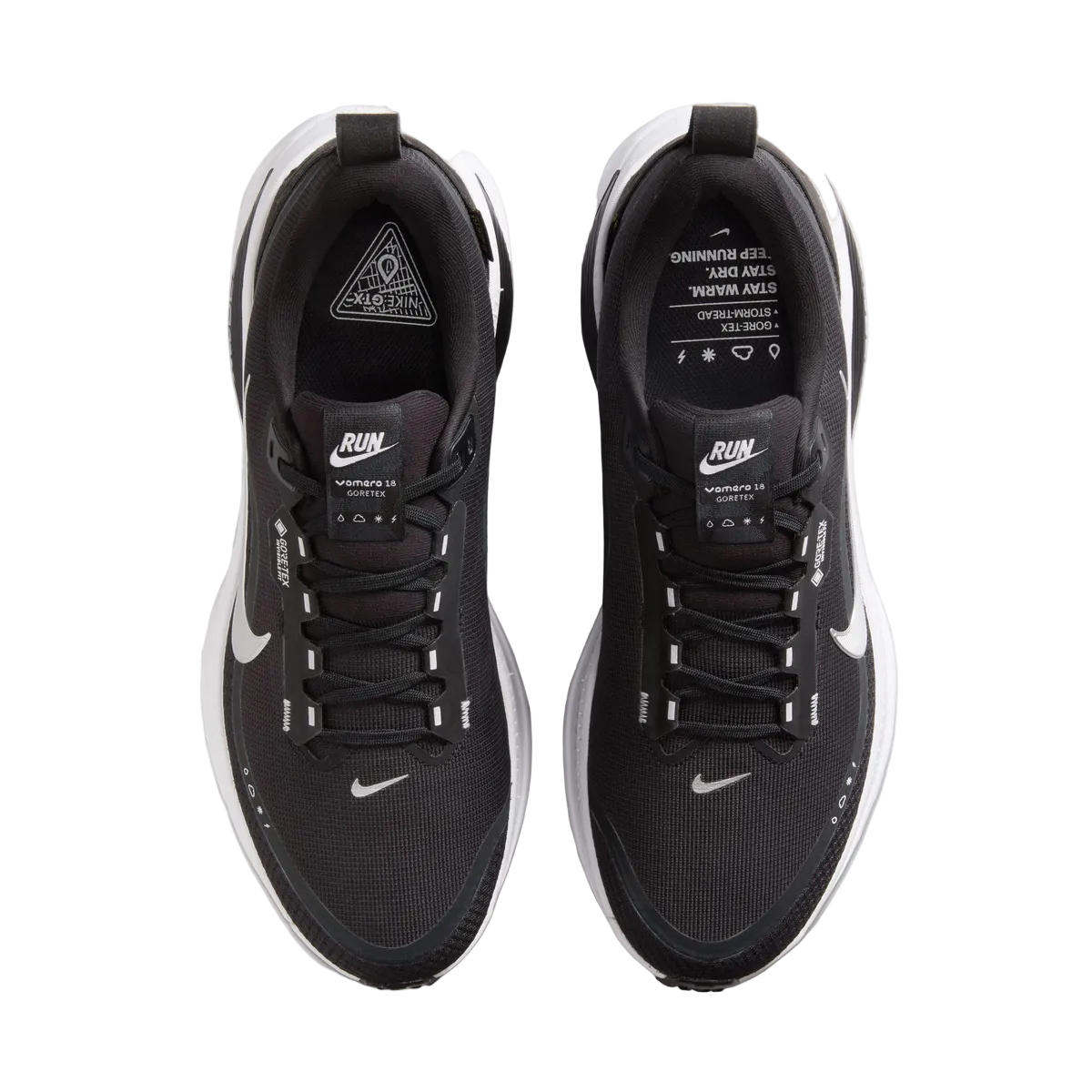Nike Vomero 18 Gore-Tex Black White Metallic Silver