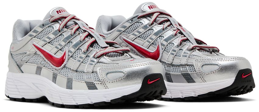 Nike P-6000 Metalic Silver Cool Red (GS)