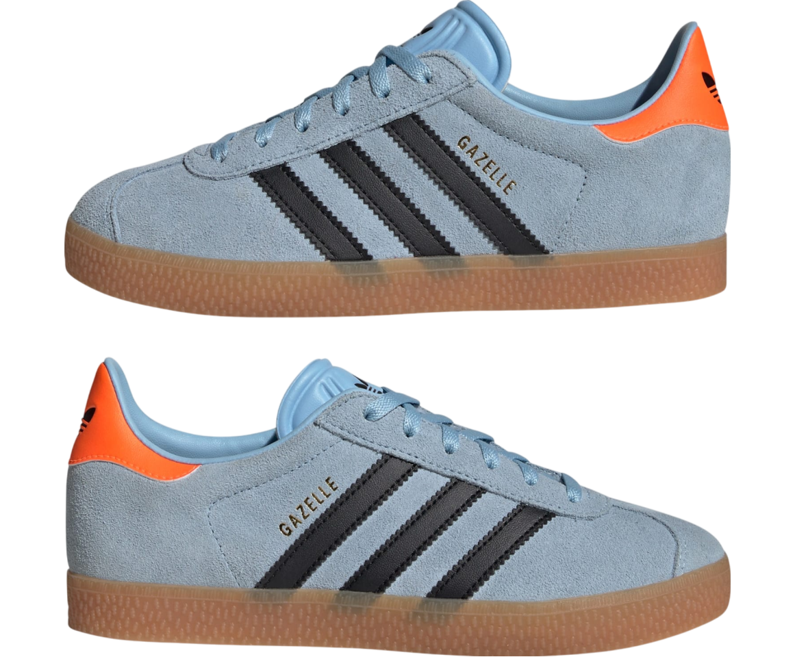 adidas Gazelle J Clear Sky Black Solar Orange (GS)