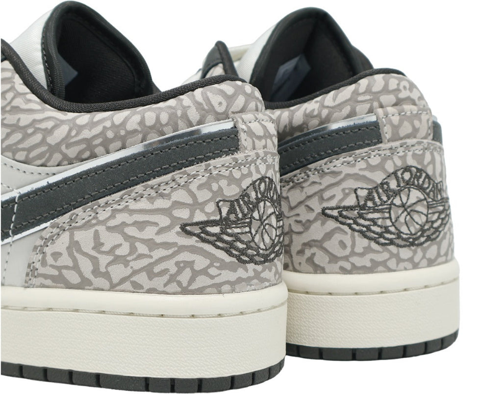 Jordan 1 Low SE Sail Deep Pewter Elephent Print