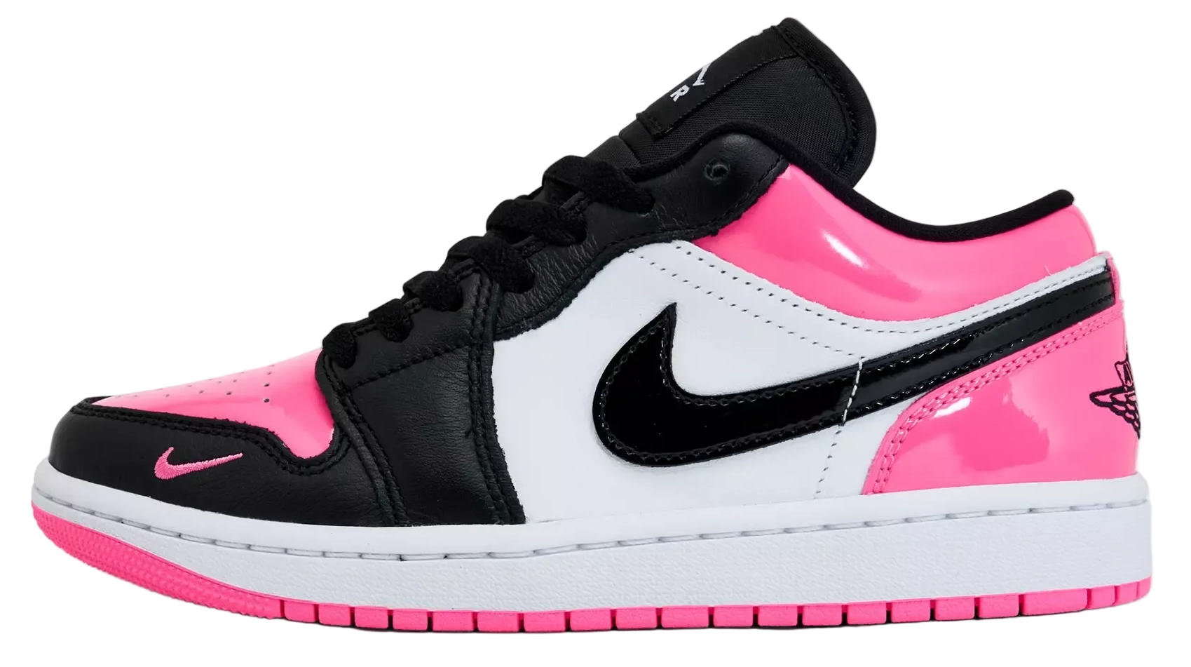 Jordan 1 Low SE Black Pinksicle Patent (Women's)