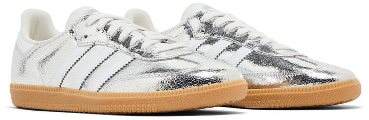 adidas Samba OG Silver Metallic Cracked Leather (Women's)