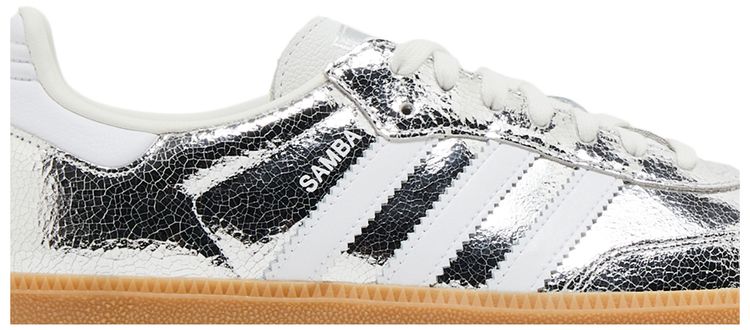 adidas Samba OG Silver Metallic Cracked Leather (Women's)