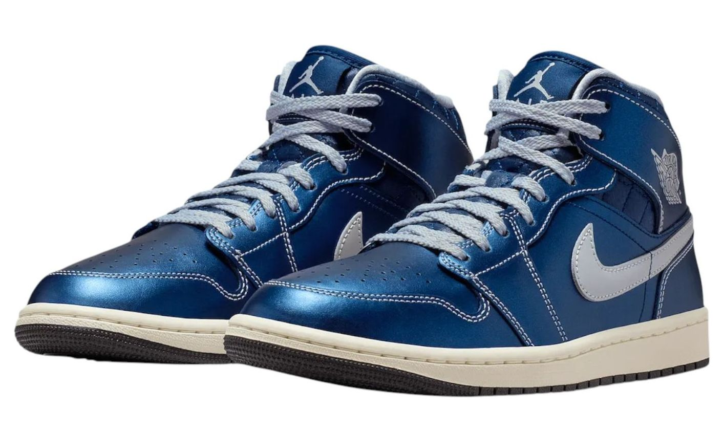 Jordan 1 Mid SE Metallic Blue Quilted (Women's)