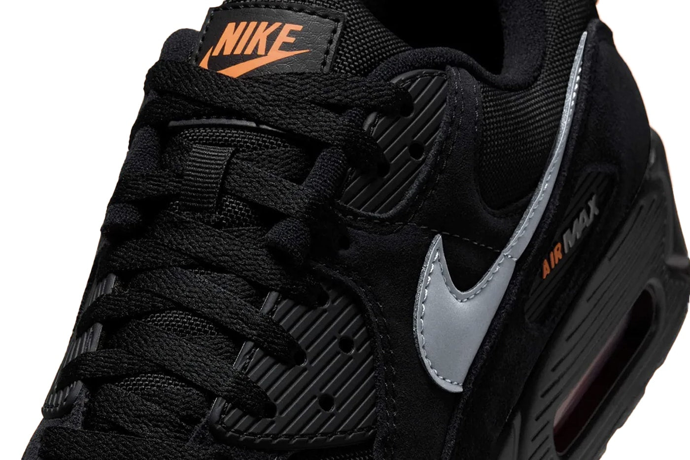 Nike Air Max 90 Black Metallic Cool Grey Orange