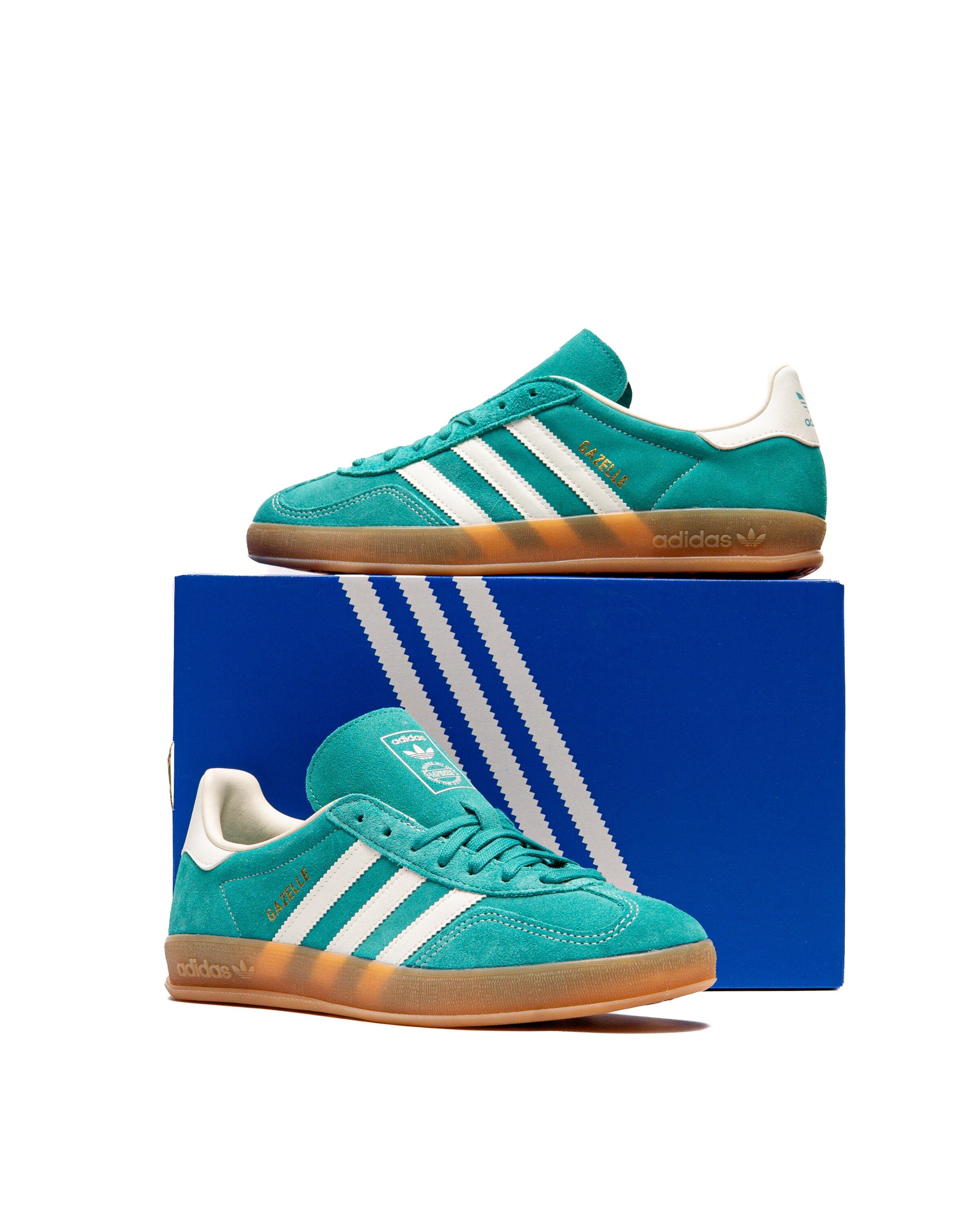 Adidas Gazelle Indoor Pure Teal Off White Gold Metallic (Women's)