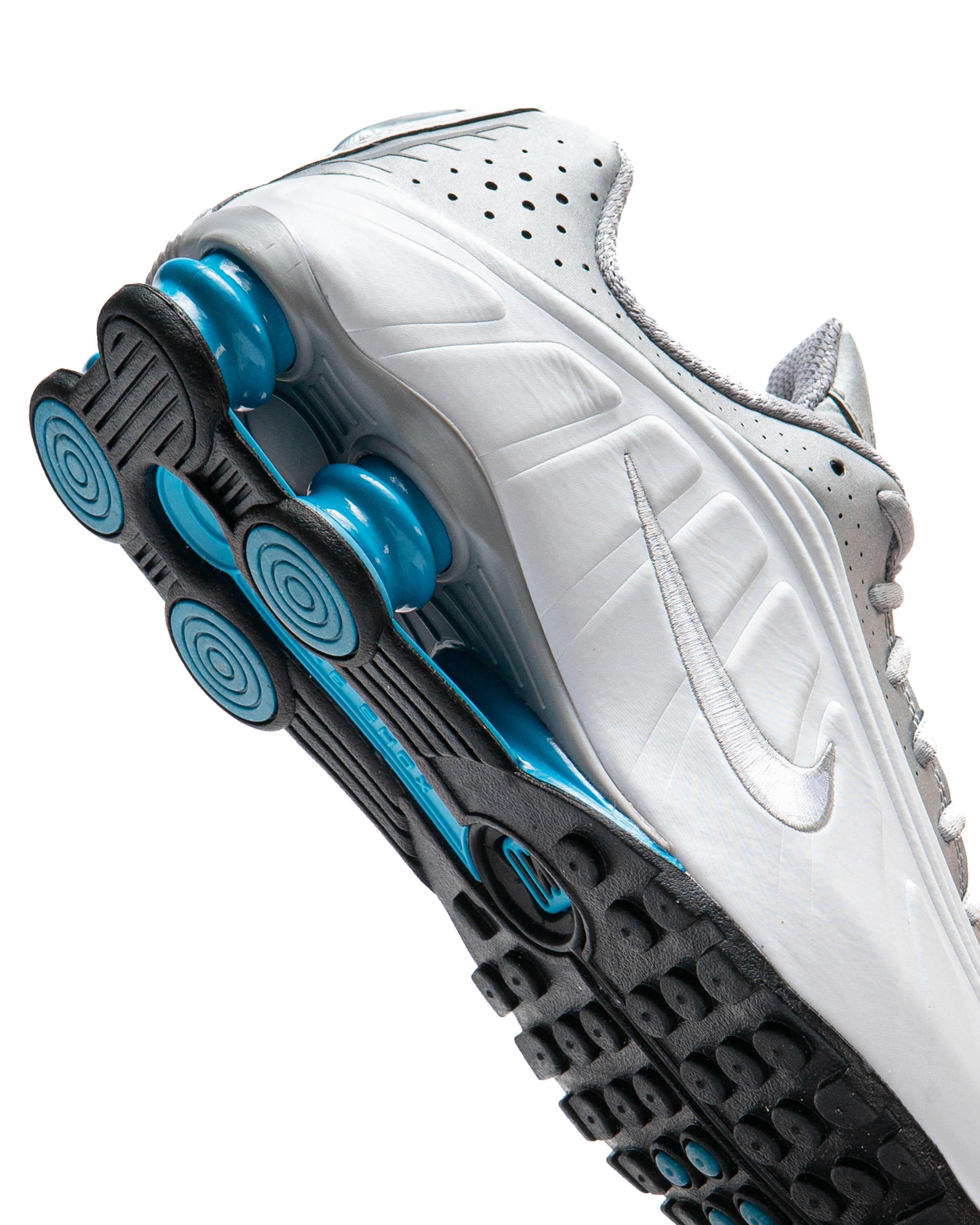 Nike Shox R4 Metallic Silver White Blue Lagoon
