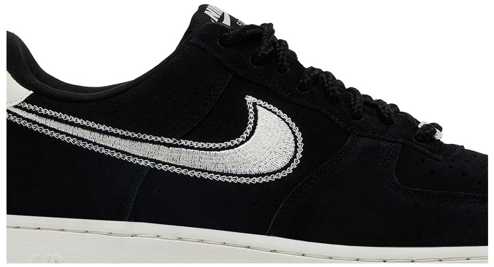 Nike Air Force 1 Low '07 LV8 Black Sail Embroidered Swoosh