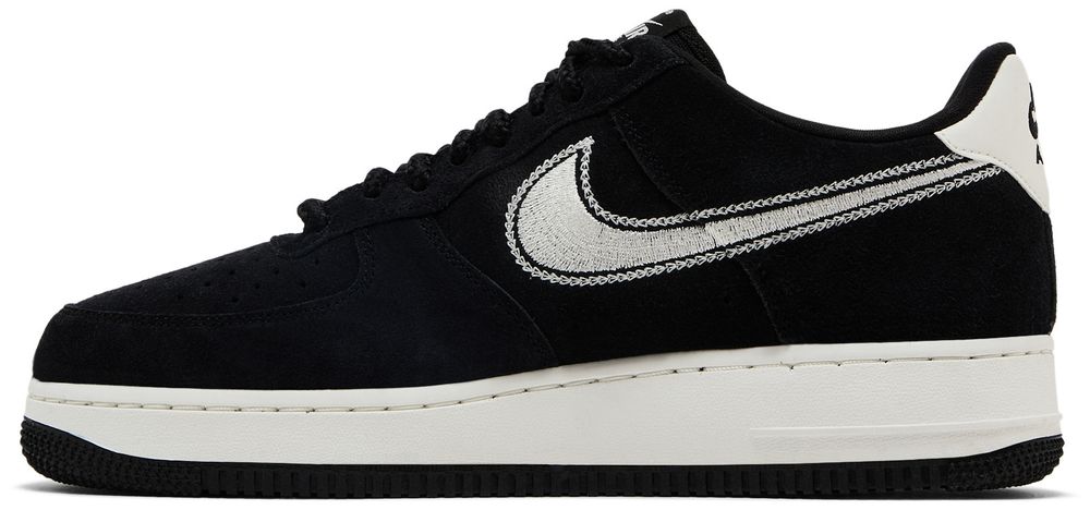 Nike Air Force 1 Low '07 LV8 Black Sail Embroidered Swoosh