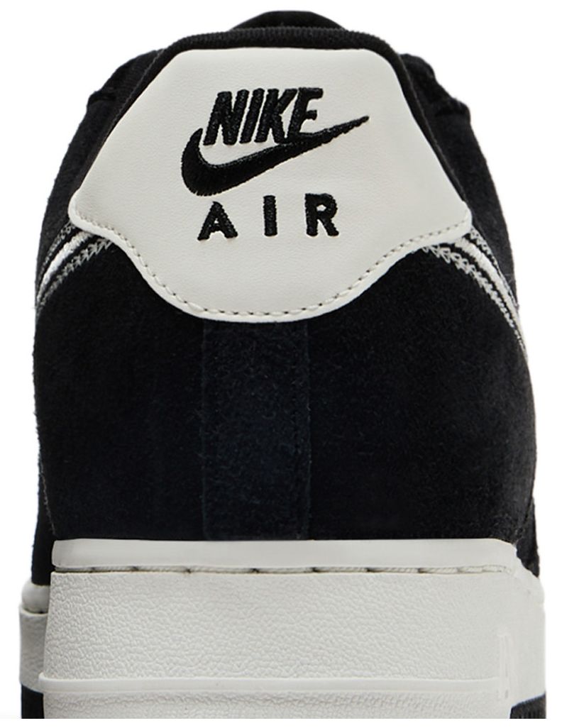 Nike Air Force 1 Low '07 LV8 Black Sail Embroidered Swoosh