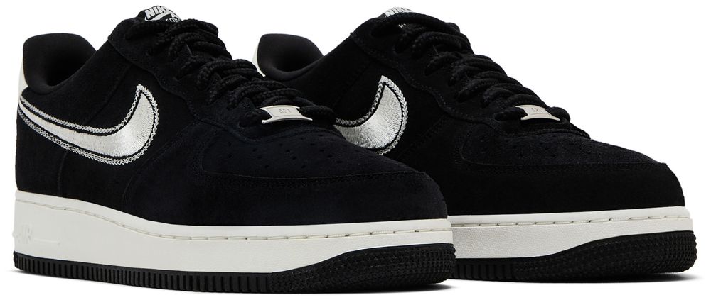 Nike Air Force 1 Low '07 LV8 Black Sail Embroidered Swoosh
