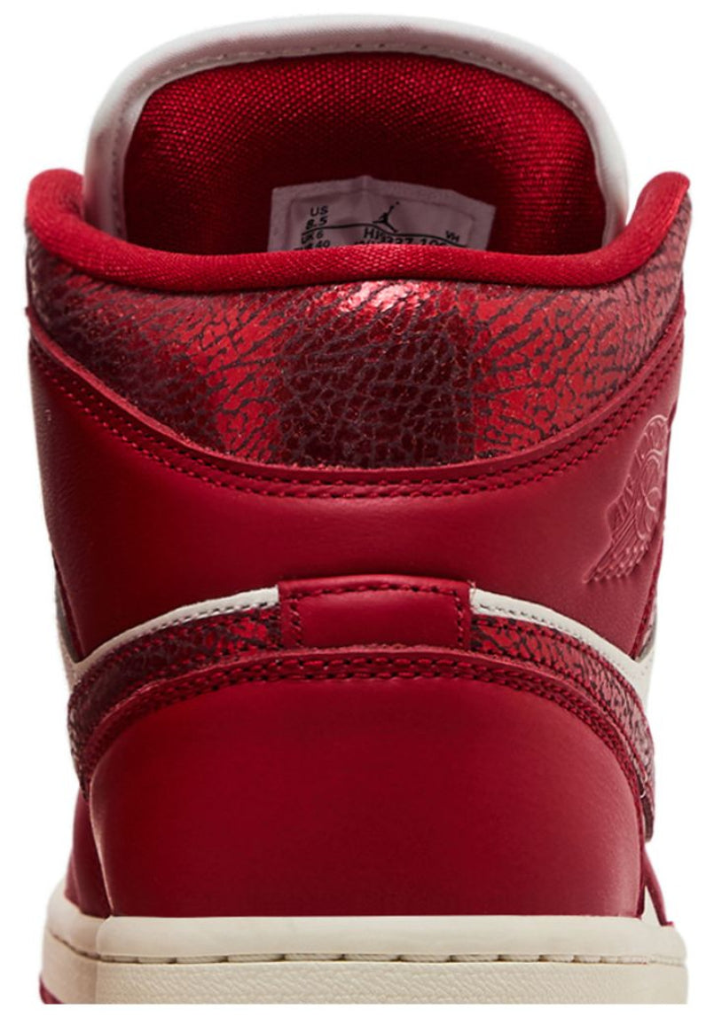 Jordan 1 Mid SE Red Cracked Leather (Women's)