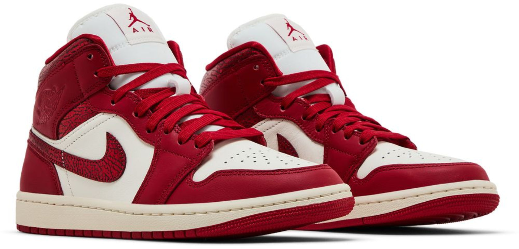Jordan 1 Mid SE Red Cracked Leather (Women's)