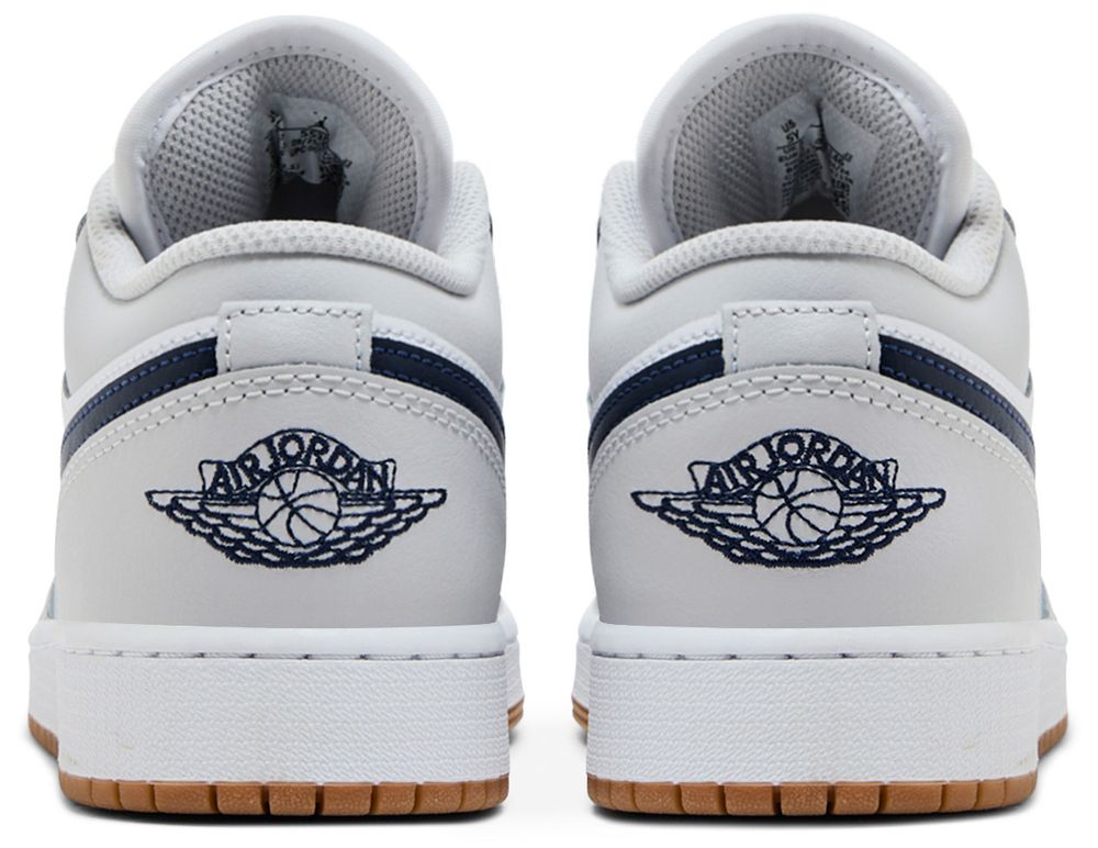 Jordan 1 Low White Neutral Grey Gum Midnight Navy (GS)