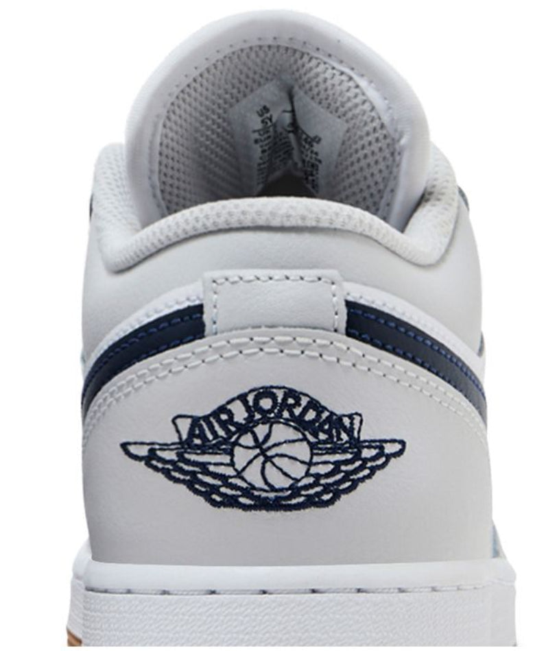 Jordan 1 Low White Neutral Grey Gum Midnight Navy (GS)