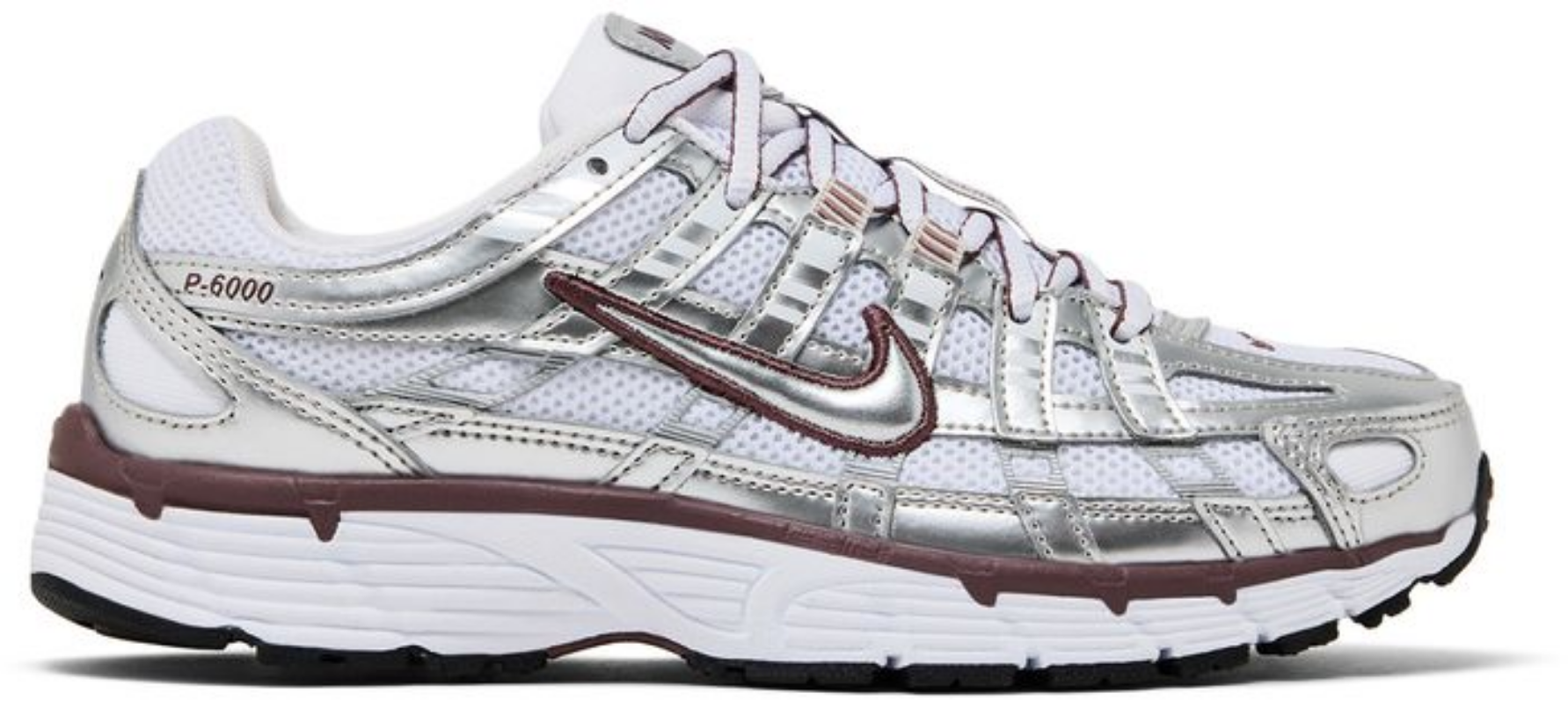 Nike P-6000 White Metallic Silver Tattoo (Women's)