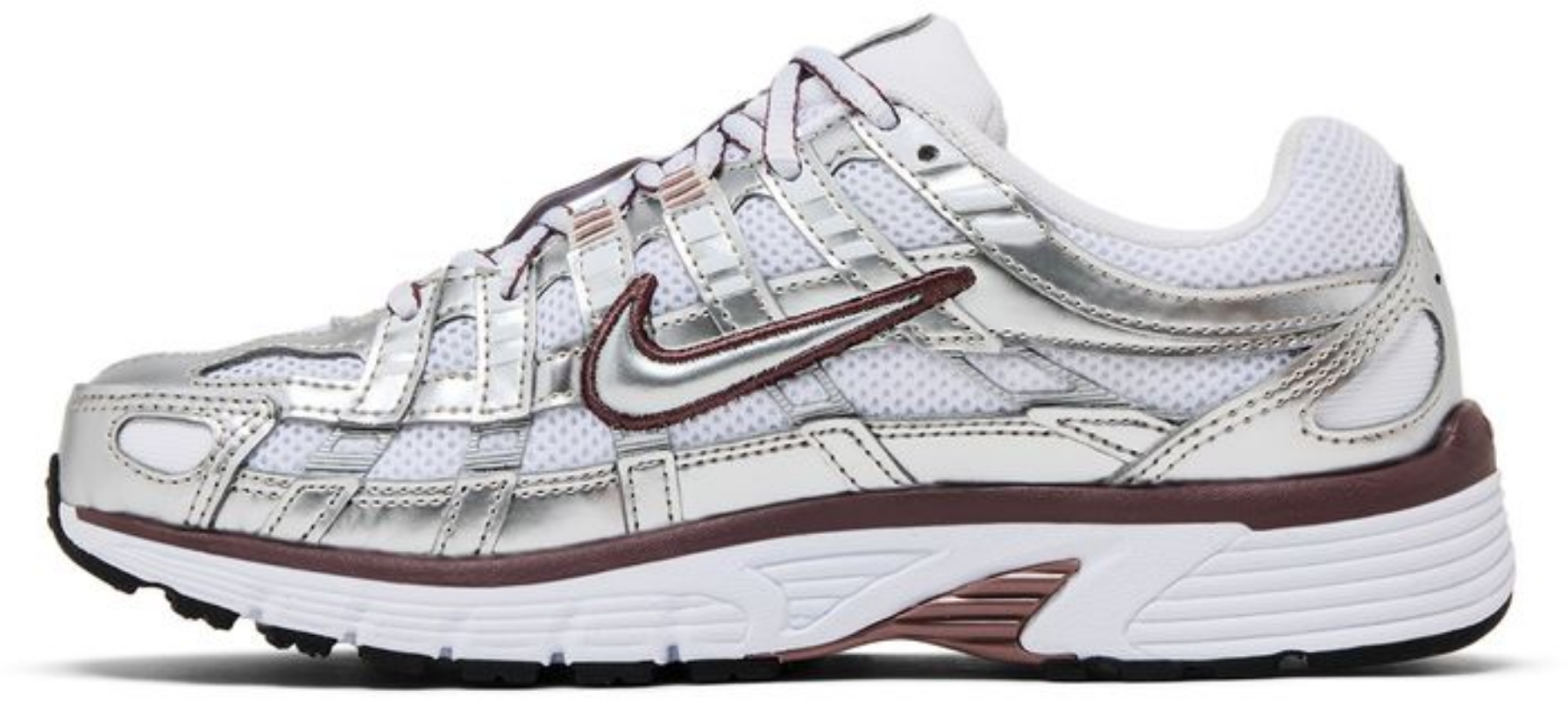 Nike P-6000 White Metallic Silver Tattoo (Women's)