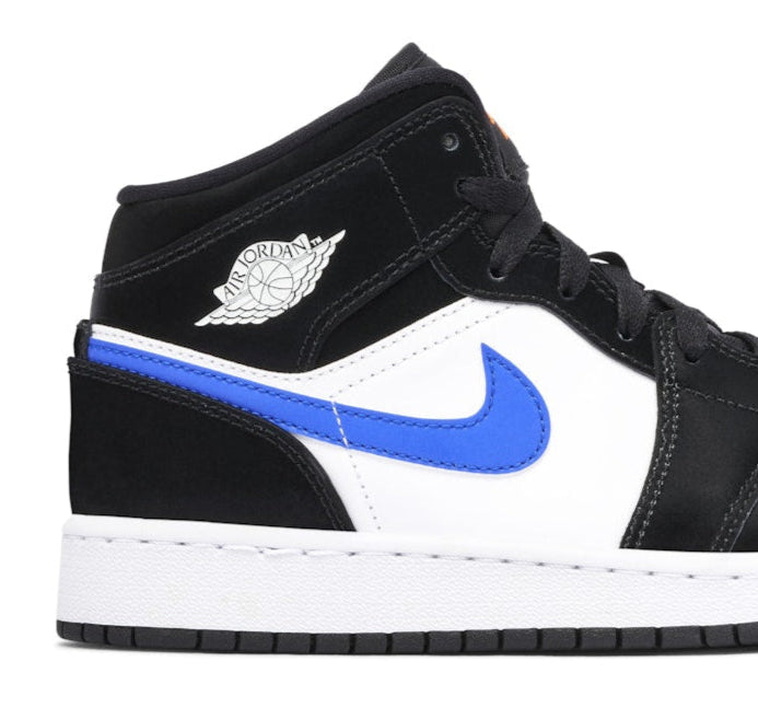 Jordan 1 Mid Black Racer Blue White (GS)