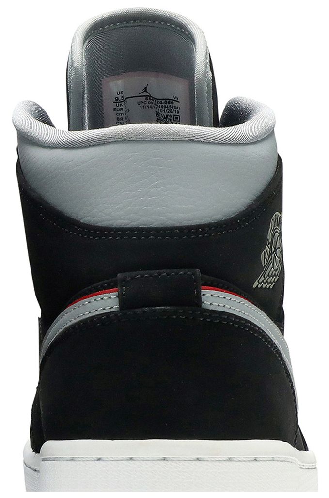 Jordan 1 Mid Black Particle Grey Gym Red