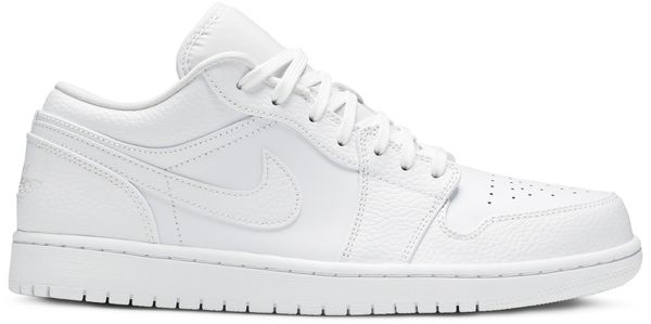 Jordan 1 Low Triple White Tumbled Leather