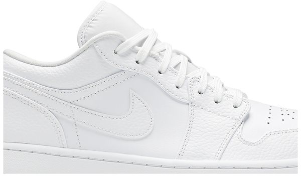 Jordan 1 Low Triple White Tumbled Leather