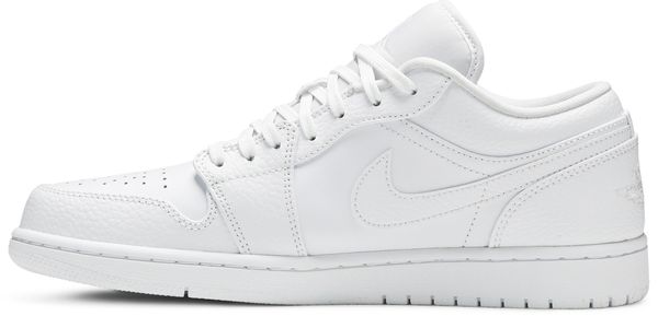 Jordan 1 Low Triple White Tumbled Leather