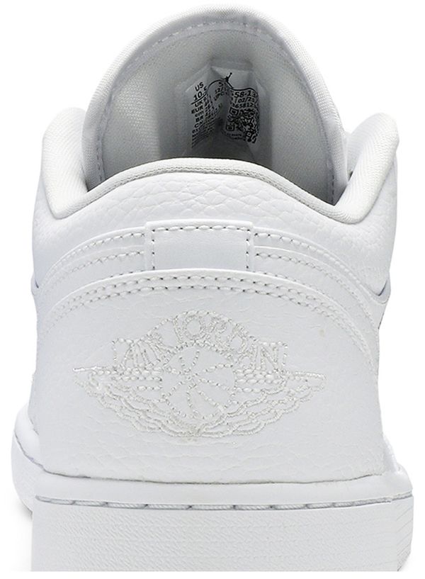 Jordan 1 Low Triple White Tumbled Leather