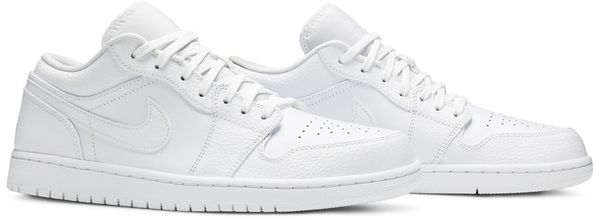 Jordan 1 Low Triple White Tumbled Leather