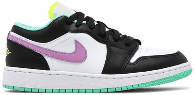 Jordan 1 Low Black White Purple (GS)