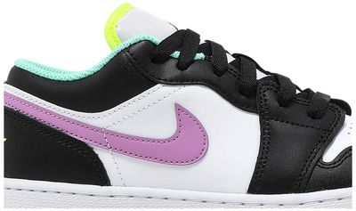 Jordan 1 Low Black White Purple (GS)