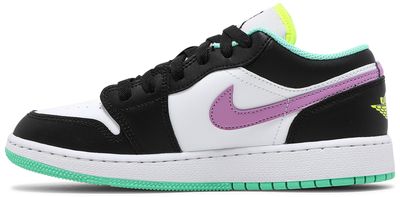 Jordan 1 Low Black White Purple (GS)