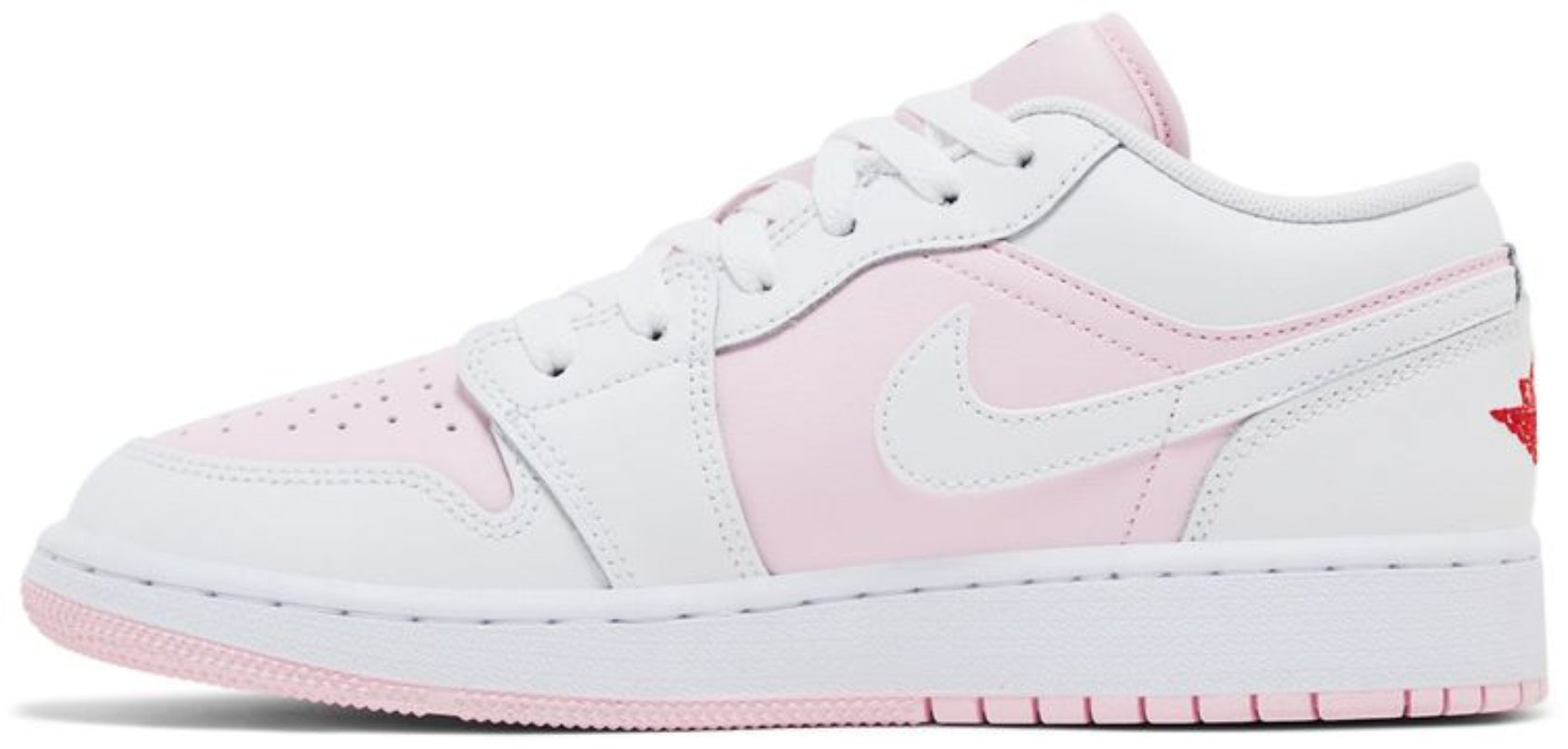 Jordan 1 Low Pink Foam Fire Red White (GS)